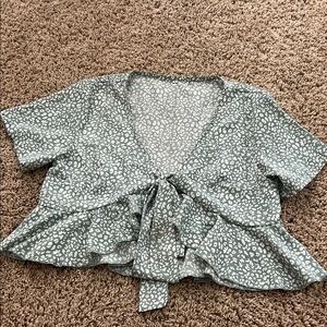 Green Patterned Women's Top